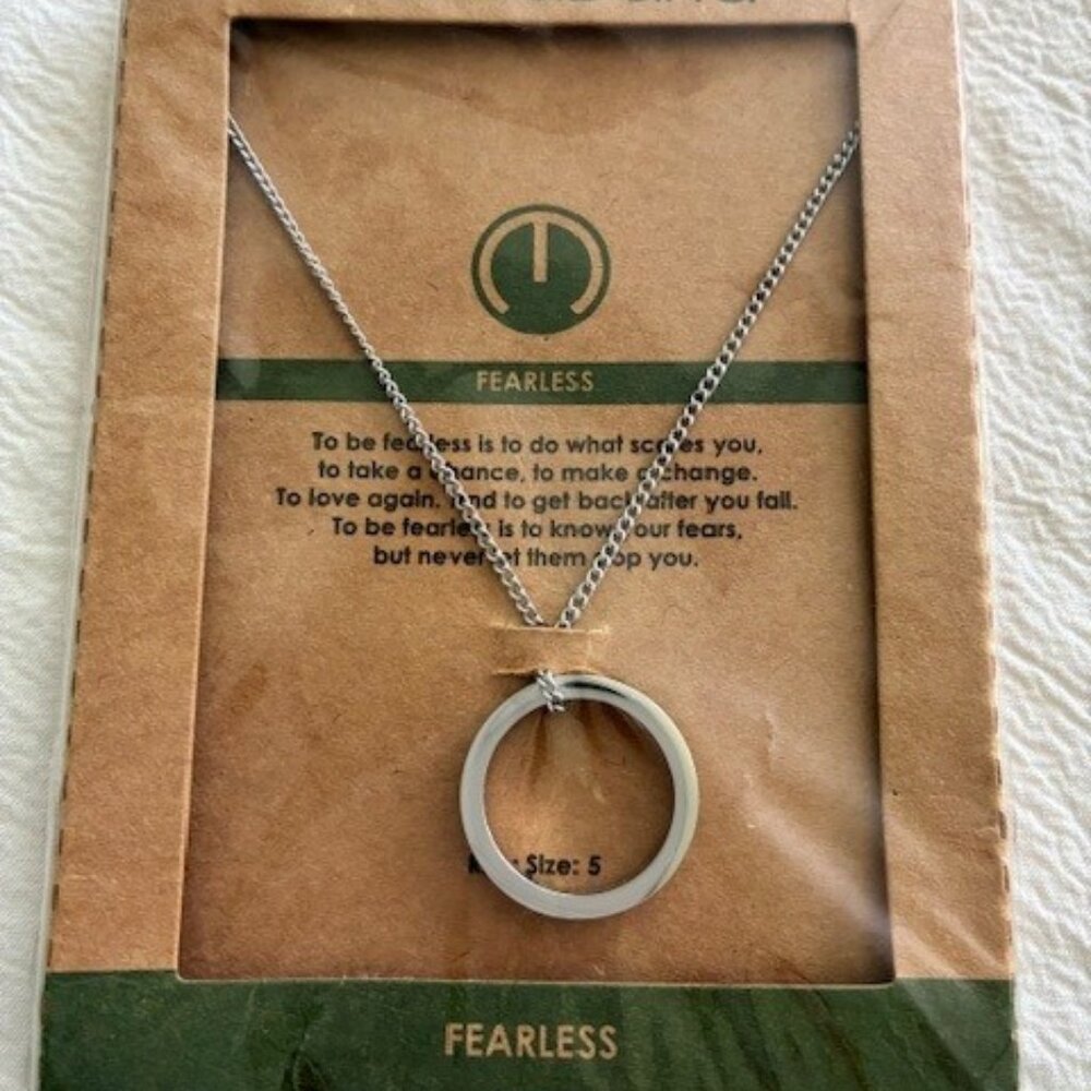 MantraBrand Necklace Silver - Fearless - NWT
